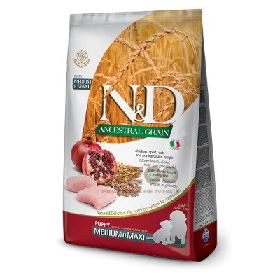 N&D dog AG Puppy Medium & Maxi Chicken, Spelt, Oats & Pomegranate