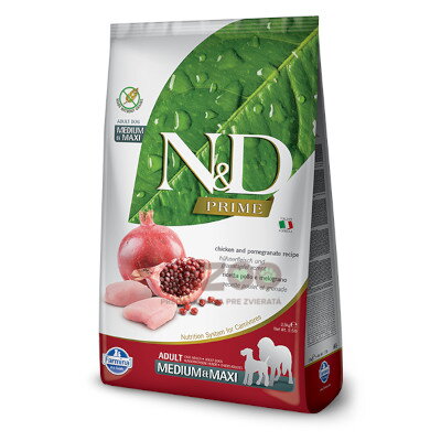 N&D dog PRIME (GF) Adult Medium & Maxi Chicken & Pomegranate 12kg