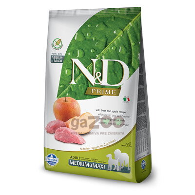 N&D dog PRIME (GF) Adult Medium & Maxi Boar & Apple 12kg