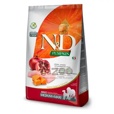 N&D dog PUMPKIN (GF) Adult medium & maxi, chicken & pomegranate 12kg