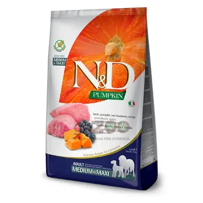 N&D dog PUMPKIN (GF) Adult medium & maxi, lamb & blueberry 12kg
