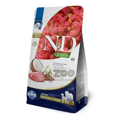 N&D dog QUINOA (GF) senior med/max lamb, green apple and coconut 2kg
