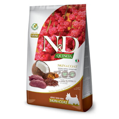 N&D dog QUINOA (GF) adult mini, skin & coat, venison & coconut 2,5kg