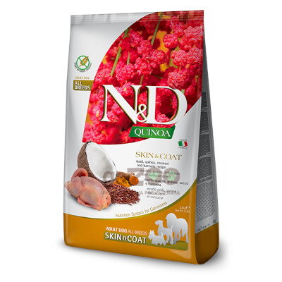 N&D dog QUINOA (GF) adult all breed, skin & coat, quail & coconut 7kg