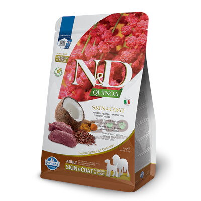 N&D dog QUINOA (GF) adult medium & maxi, skin & coat, venison & coconut 7kg