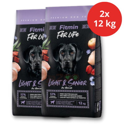FITMIN dog For Life Light & Senior 2x12kg