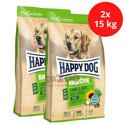 HAPPY DOG Naturcroq Lamm & Reis 2x15kg