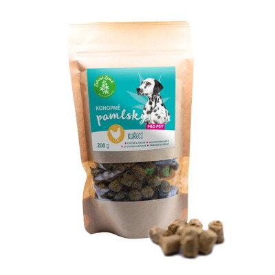 Konopné maškrty pre psov, kuracia príchuť, 200g