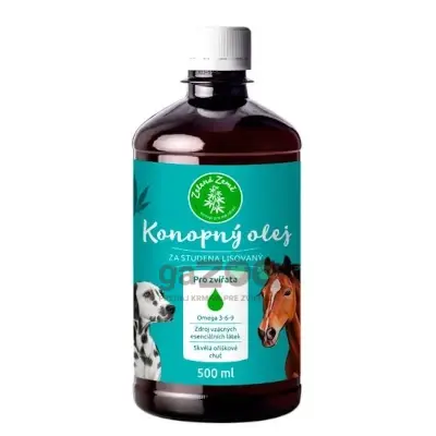 ZELENÁ ZEME Konopný olej pre zvieratá 500ml