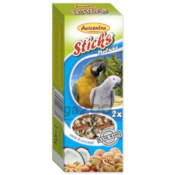 AVICENTRA Tyčinky pre veľké papagáje orechové 2ks