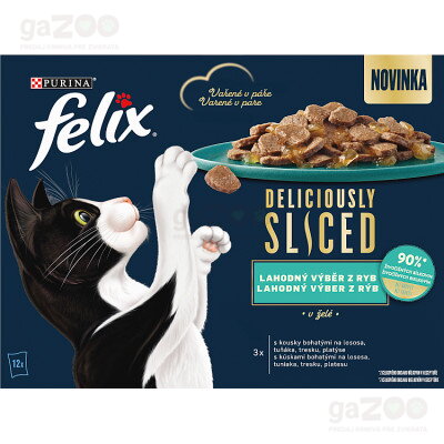 FELIX Deliciously Sliced lahodný výber z rýb v želé 12 x 80 g