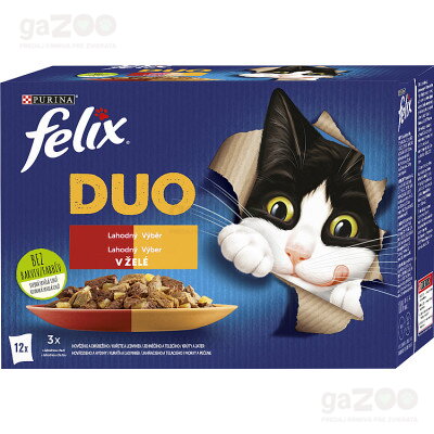 Kapsičky pre mačky Felix fantastic duo, lahodné vlhké krmivo pre mačky.