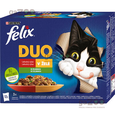 Masävý výber Felix Duo so zeleninou, kapsičky pre vaše mačky.