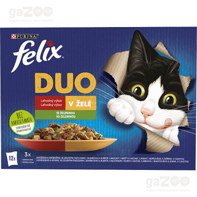 Masävý výber Felix Duo so zeleninou, kapsičky pre vaše mačky.