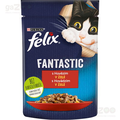 Kapsička pre všetky dospelé mačky, Felix fantastic s hovädzím.