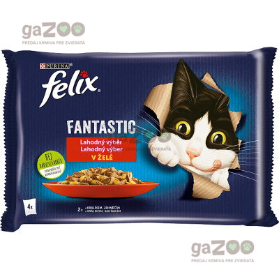 FELIX Fantastic s králikom a jahňacím v želé 4 x 85 g