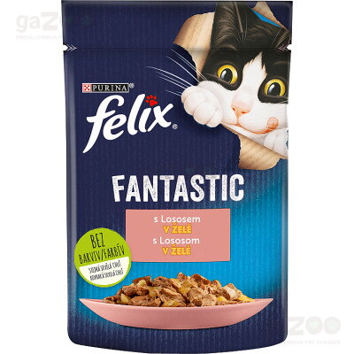 Lahodná lososová kapsiška pre mačky Felix fantastic s lososom pre všetky dospelé mačky.