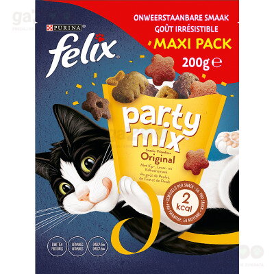 Chutné a zdravé maškrty pre mačky FELIX Party Mix Original vo výhodnom väčšom balení.