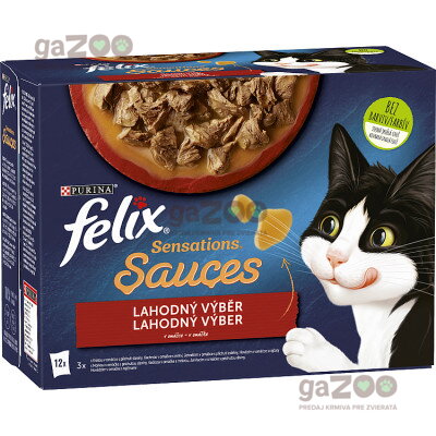 FELIX Sensation Sauces výber v omáčke morka/kačka/jahňa/hovädzie 12 x 85 g