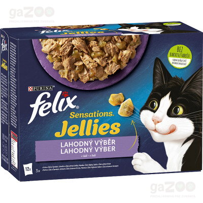 FELIX Sensations Jellies výber v ochutenom želé s jahňa/makrela/sleď/morka 12 x 85 g