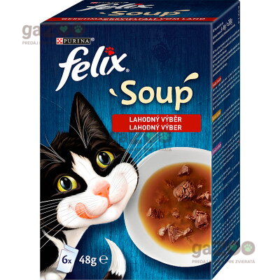 FELIX Soup Lahodný výber s hovädzím, s kuraťom, s jahňacím 6 x 48 g