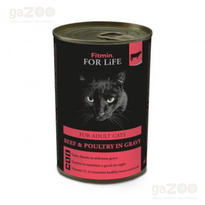 FITMIN cat For Life Adult Beef & Poultry in gravy 415g