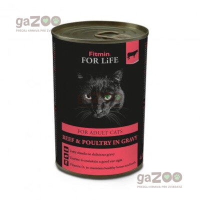 FITMIN cat For Life Adult Beef & Poultry in gravy 415g