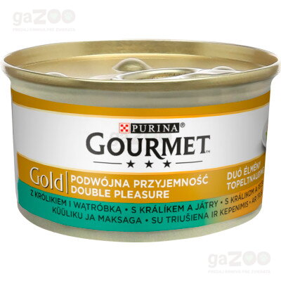 GOURMET Gold Double Pleasure je lahodné a chutné mokré krmivo pre mačky v konzerve.