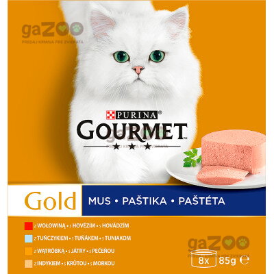 Lahodné paštéty Gourmet gold pre ozajstných mačacích labužníkov.