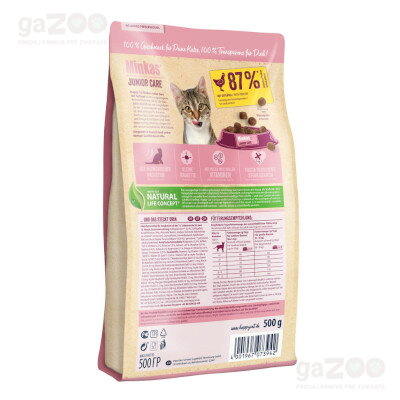 Kompletné Premium krmivo pre mladé mačky od 13. týždňa života. Optimálne malé granulky. 87 % živočíšnych proteínov.