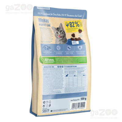 Kompletné Premium krmivo HAPPY CAT Minkas Perfect Care pre dospelé citlivé mačky. 