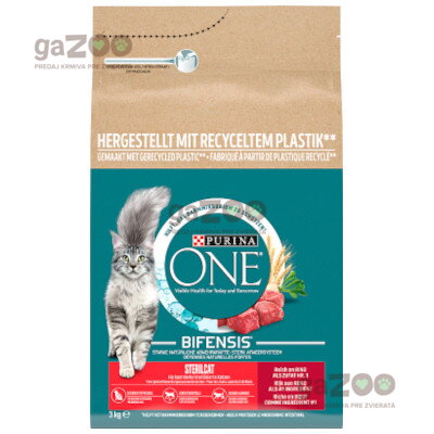 PURINA ONE Sterilcat bohaté na hovädzie 3kg