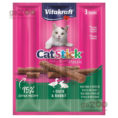 VITAKRAFT Cat Stick classic kačka a králik 3ks