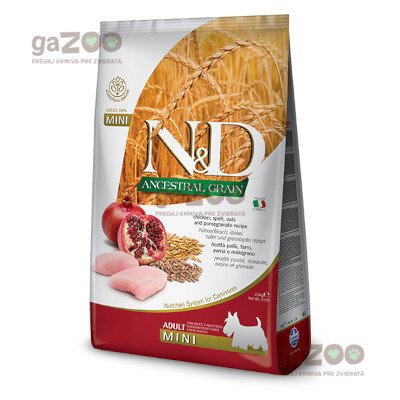 N&D dog AG Adult Mini Chicken, Spelt, Oats & Pomegranate