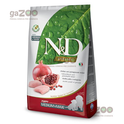 N&D dog PRIME (GF) Puppy Medium & Maxi Chicken & Pomegranate 12kg