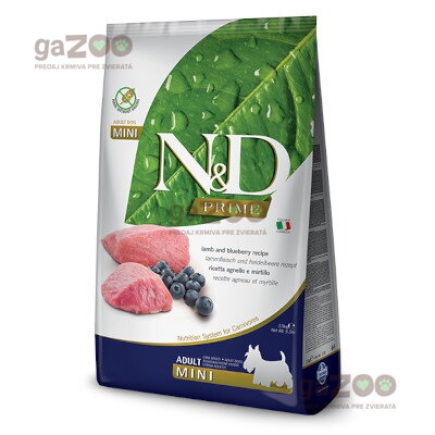 N&D dog PRIME (GF) Adult Mini Lamb & Blueberry 7kg