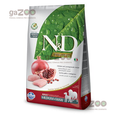 N&D dog PRIME Adult Medium & Maxi Chicken & Pomegranate 12kg