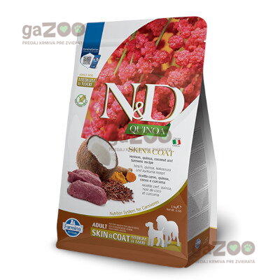 N&D dog QUINOA (GF) adult medium & maxi, skin & coat, venison & coconut 7kg