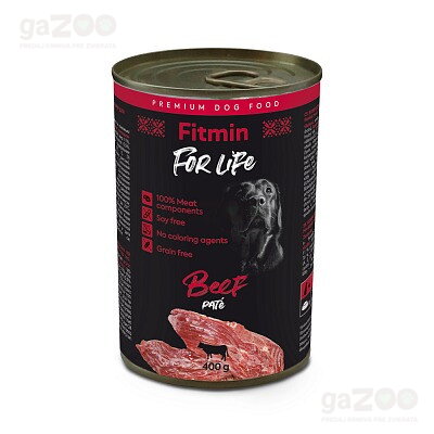 Kvalitné hovädzie mäso obsiahnuté v konzervách Fitmin dog Beef pre všetky psy.