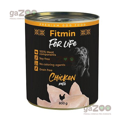 Hydinová konzerva pre psov s kuracím mäsom, fitmin for life chicken.