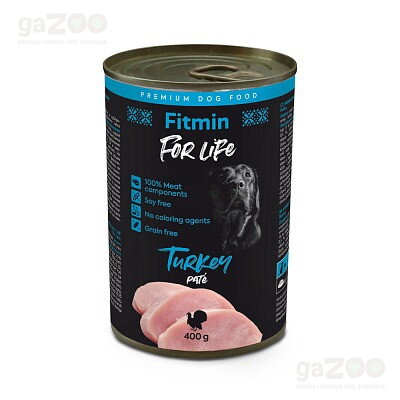 Morčacie mäso v konzerve Fitmin for life turkey pre všetkých dospelých psov.