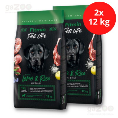 FITMIN dog For Life Lamb & Rice 2x12kg