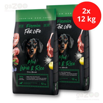 FITMIN dog For Life Adult mini Lamb & Rice 2x12kg