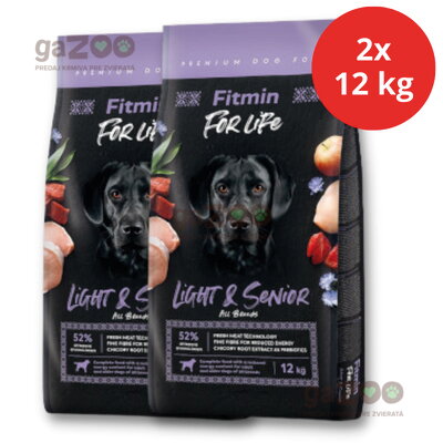 FITMIN dog For Life Light & Senior 2x12kg