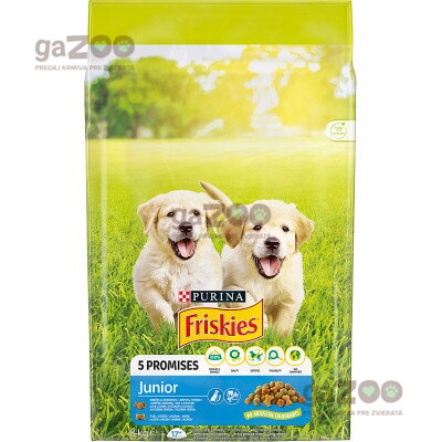 FRISKIES dog Junior s kuraťom a zeleninou s mliekom 8 kg