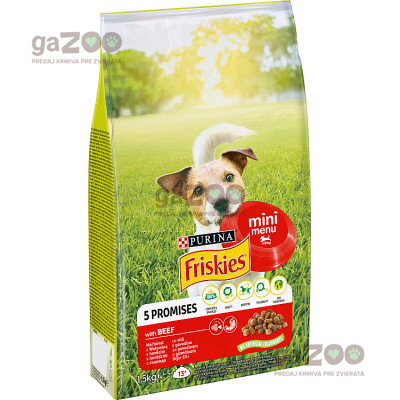 Chutné a zdravé granule pre malých psov Friskies Mini Menu.