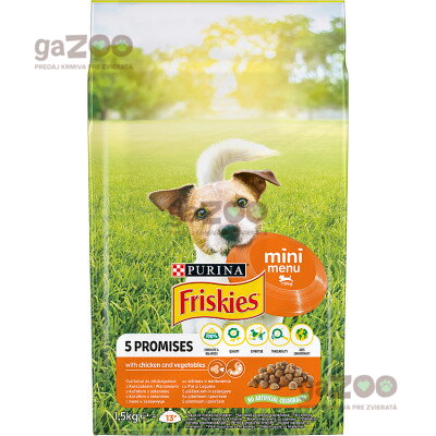 FRISKIES dog Mini Menu s kuraťom a zeleninou 1,5 kg