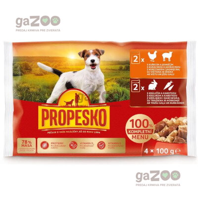 PROPESKO Dog kúsky v omáčke 4x100g