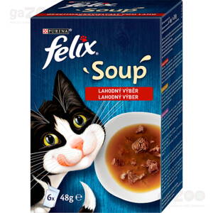 FELIX Soup Lahodný výber s hovädzím, s kuraťom, s jahňacím 6 x 48 g