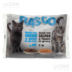 RASCO Cat multipack losos a pstruh + hydina a hovädzie 4x100g